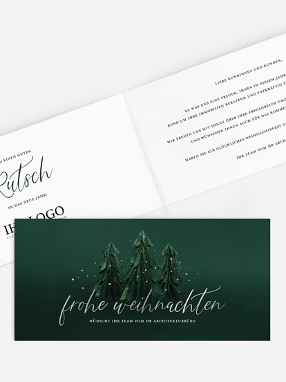 Geschäftliche Weihnachtskarte Felt Forest