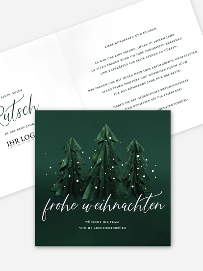 Geschäftliche Weihnachtskarte Felt Forest