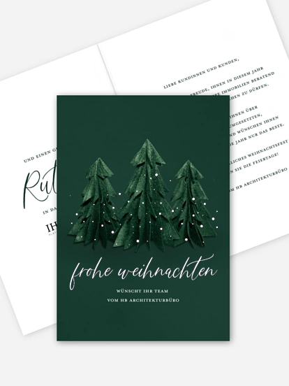 Geschäftliche Weihnachtskarte Felt Forest