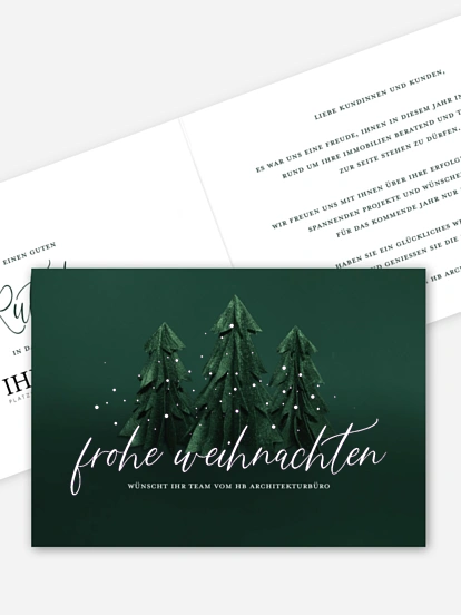 Geschäftliche Weihnachtskarte Felt Forest