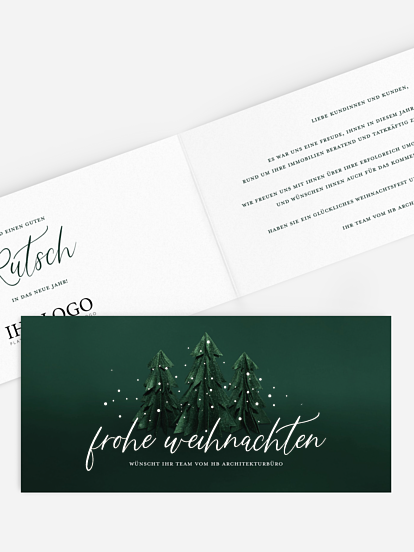 Geschäftliche Weihnachtskarte Felt Forest