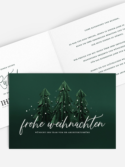 Geschäftliche Weihnachtskarte Felt Forest