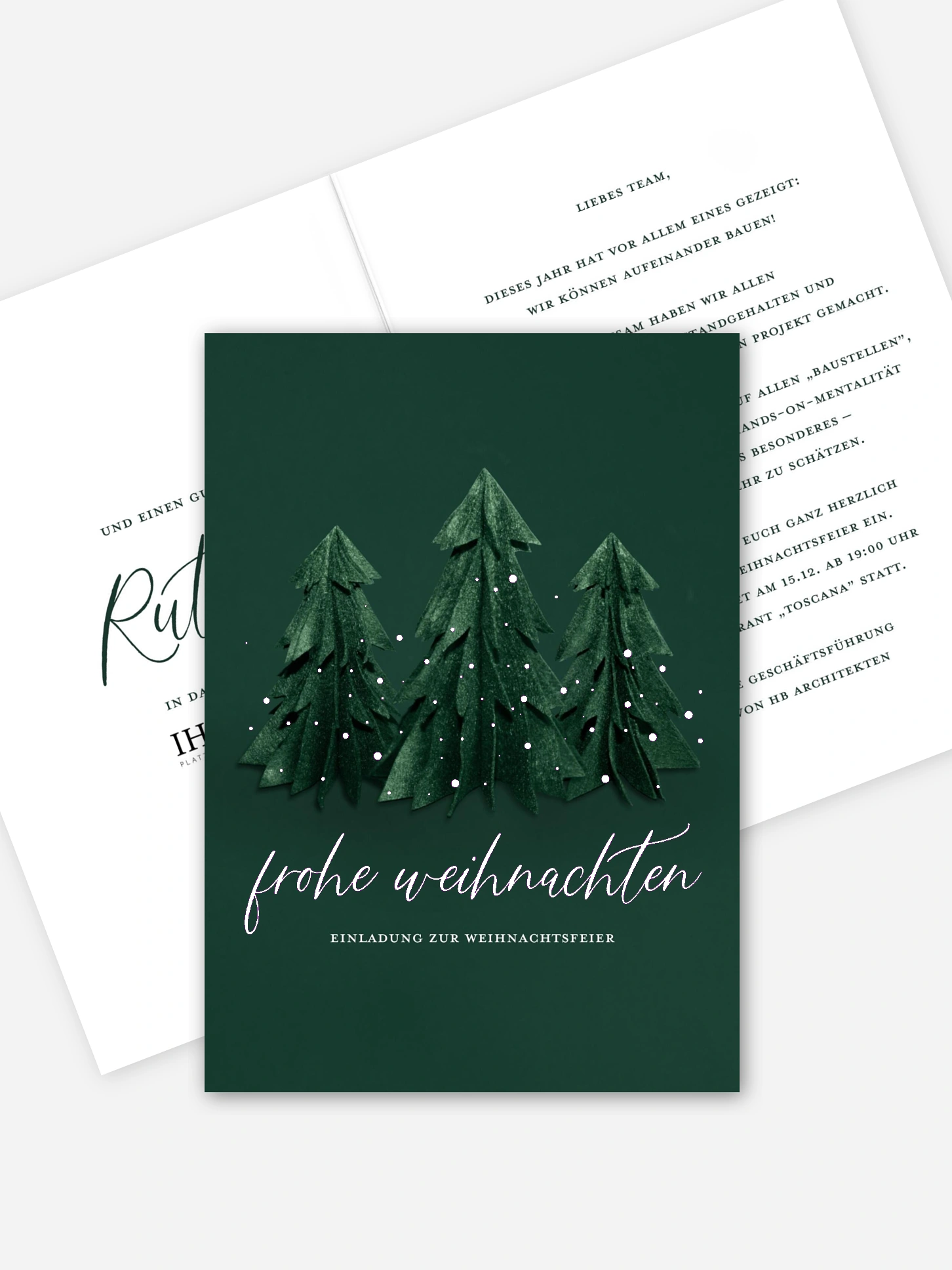 Weihnachtsfeier Felt Forest