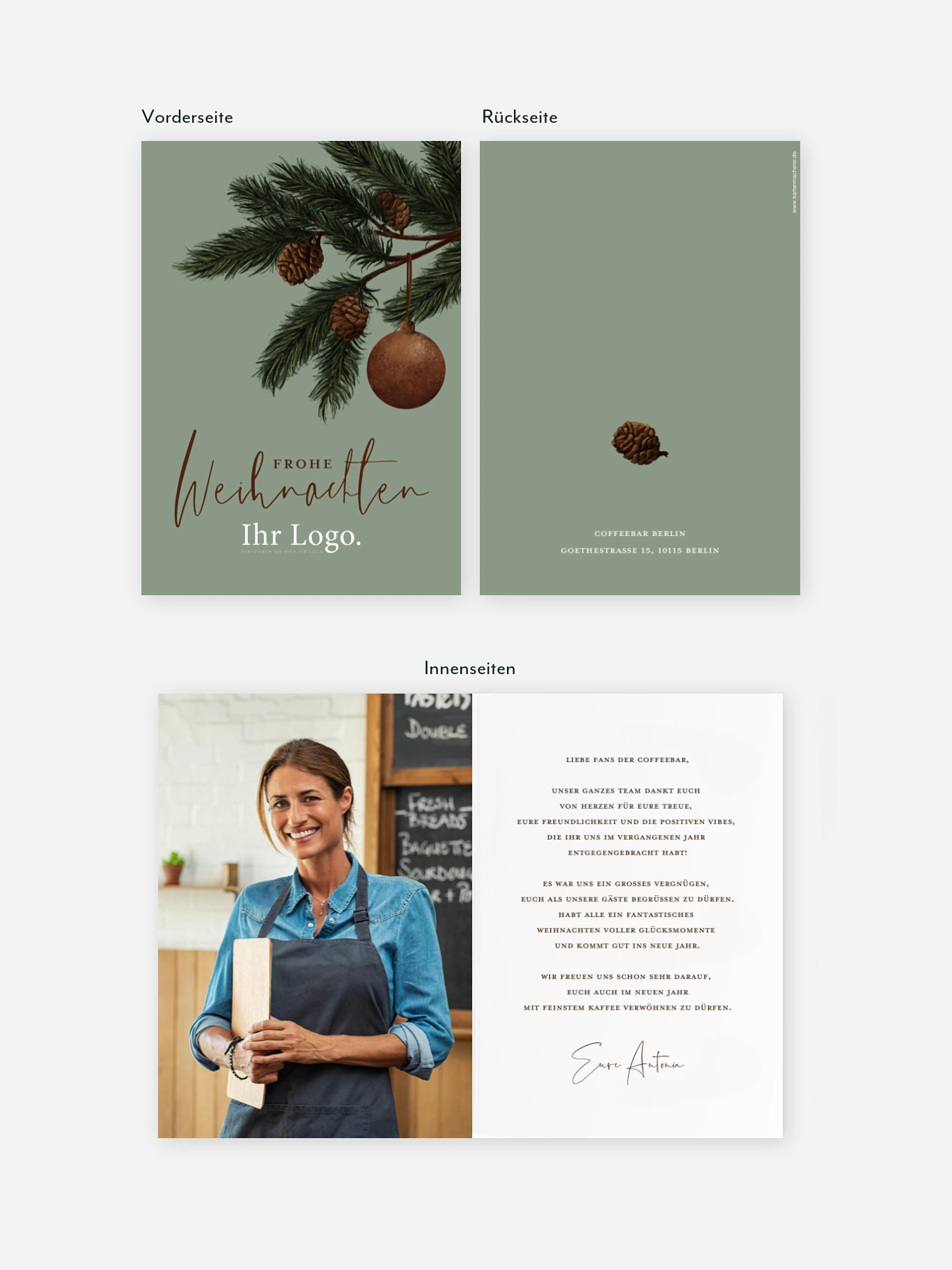 Geschäftliche Weihnachtskarte Rusty Charm
