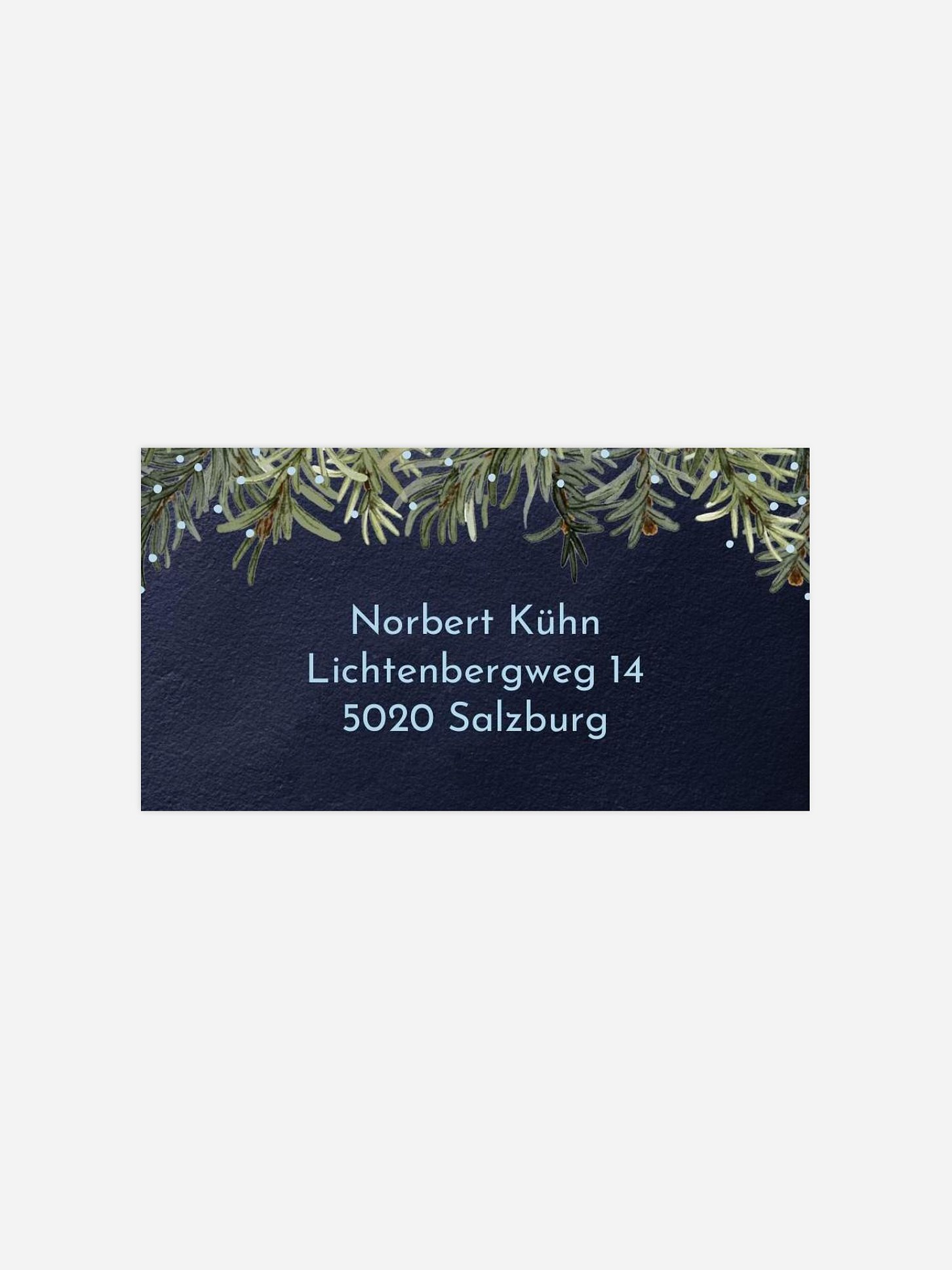 Empfängeraufkleber geschäftl. Weihnachten Christmas Charm