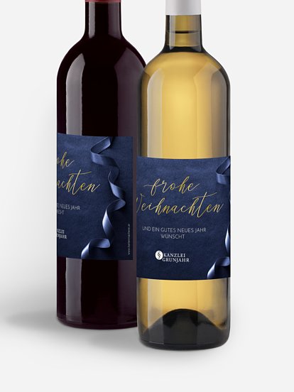 Flaschenetikett geschäftlich Satinband