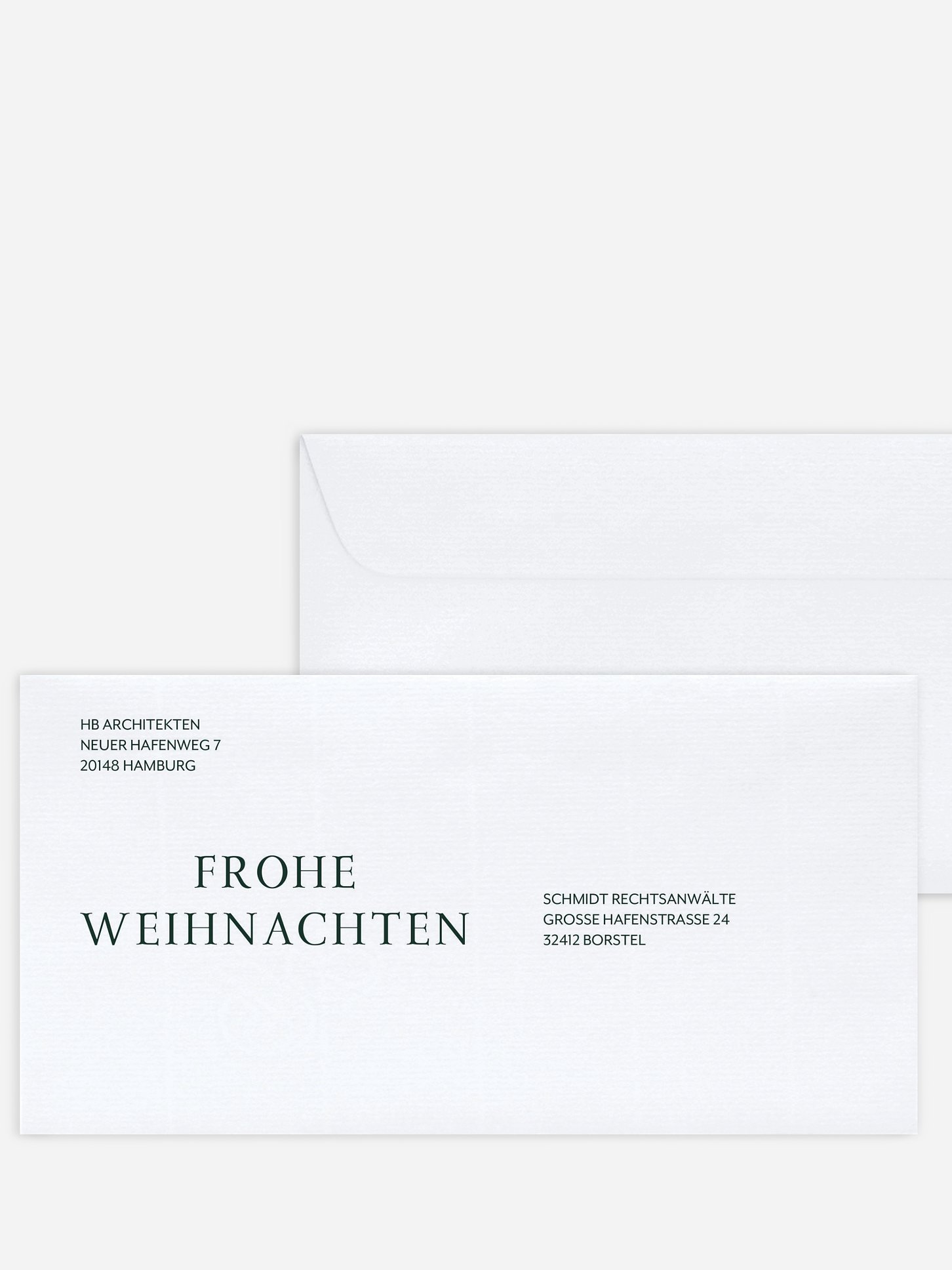 Bedruckte Umschläge geschäftl. Weihnachten Geprägt