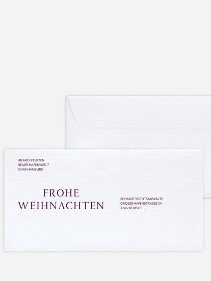 Bedruckte Umschläge geschäftl. Weihnachten Geprägt