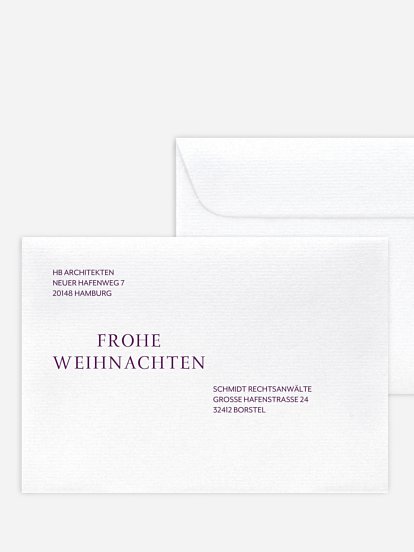Bedruckte Umschläge geschäftl. Weihnachten Geprägt