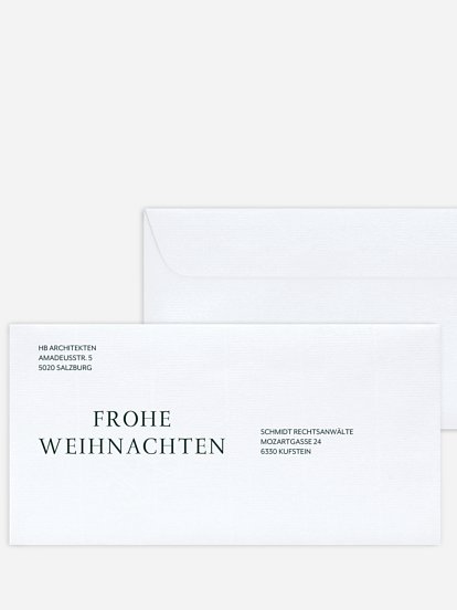 Bedruckte Umschläge geschäftl. Weihnachten Geprägt