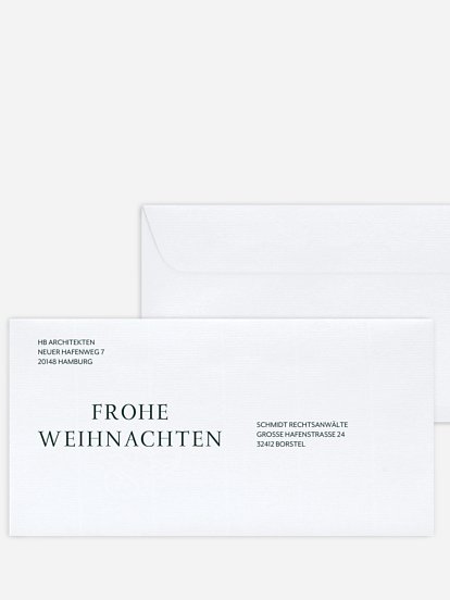 Bedruckte Umschläge geschäftl. Weihnachten Geprägt