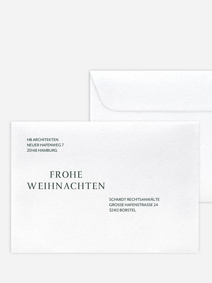 Bedruckte Umschläge geschäftl. Weihnachten Geprägt