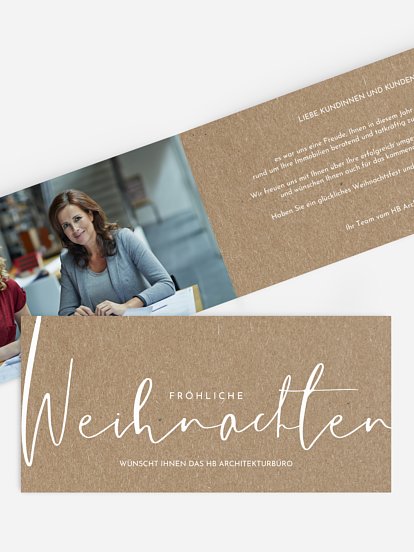 Geschäftliche Weihnachtskarte Christmas Melody Kraftpapier