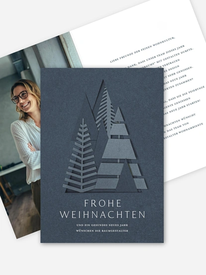 Geschäftliche Weihnachtskarte Chic Silhouette (Lack)