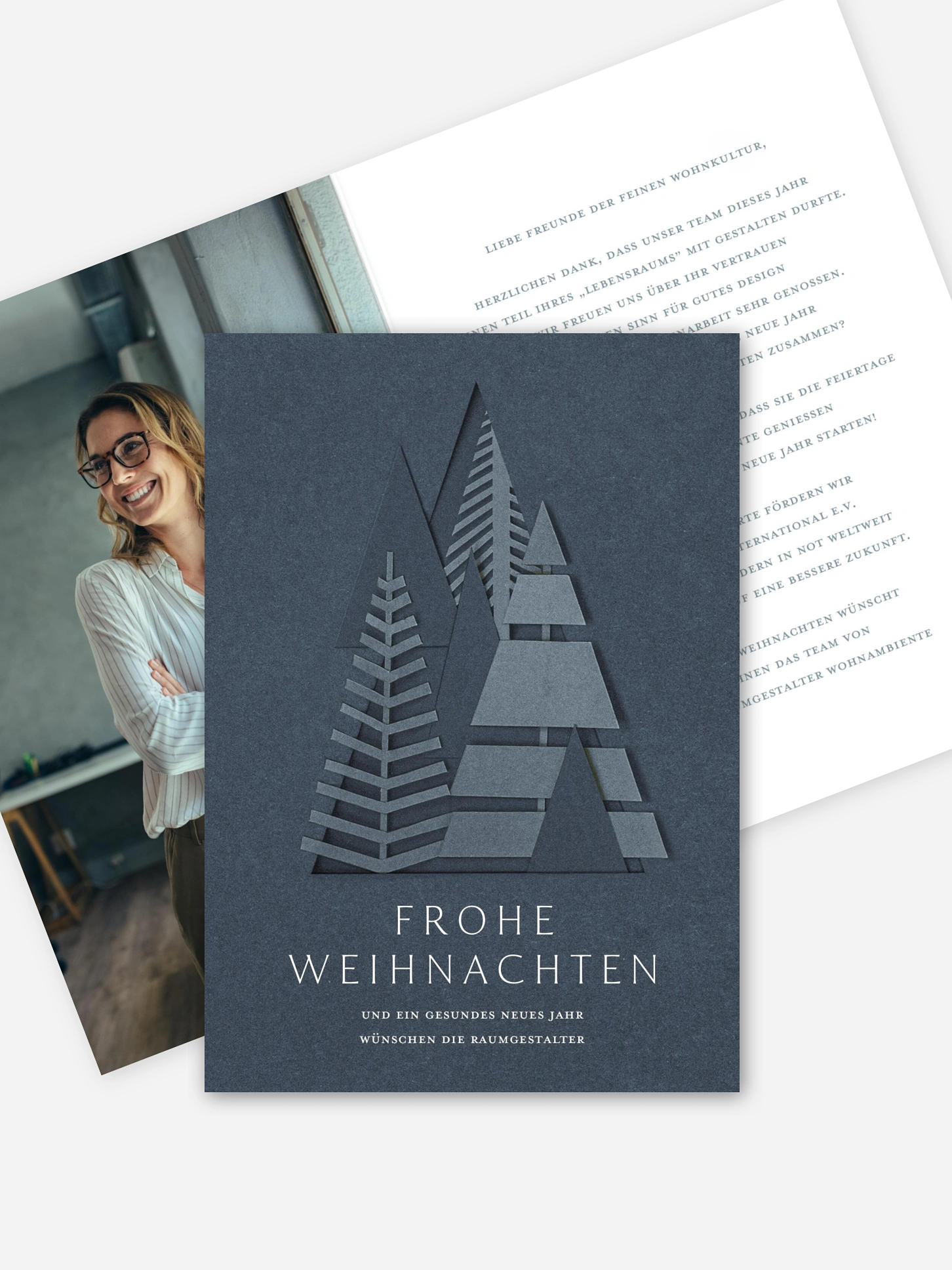 Spendenkarten Geschäftlich Chic Silhouette (Lack)