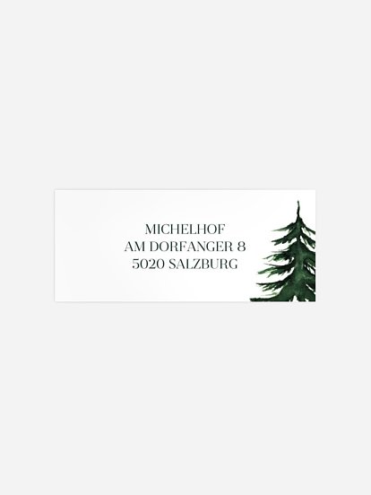 Absenderaufkleber geschäftl. Weihnachten Warm Wintertrees Kraftpapier