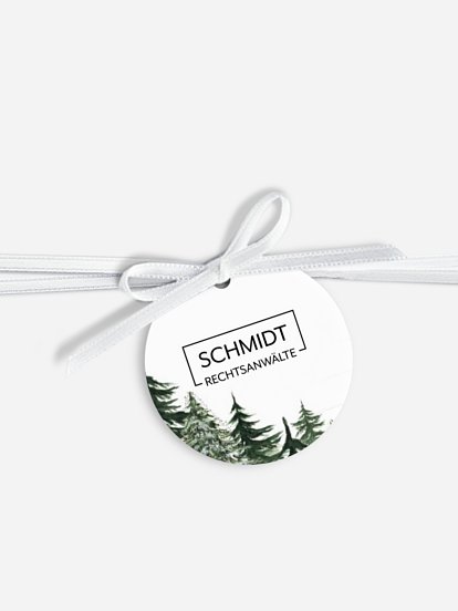 Geschenkanhänger Geschäftlich Warm Wintertrees Kraftpapier