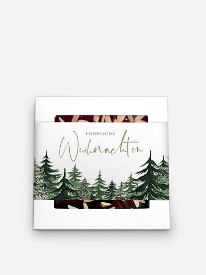 Schokobox geschäftlich Warm Wintertrees Kraftpapier