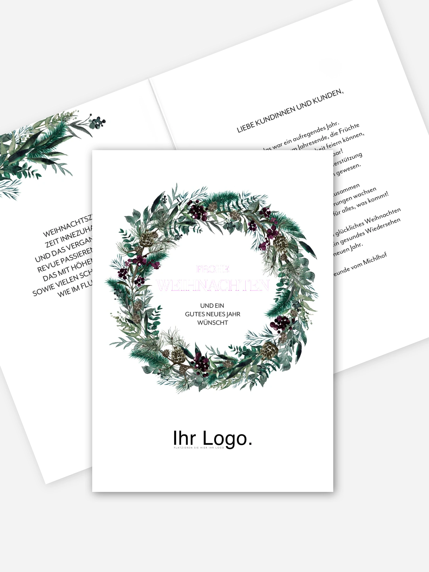 Geschäftliche Weihnachtskarte Pine Branches