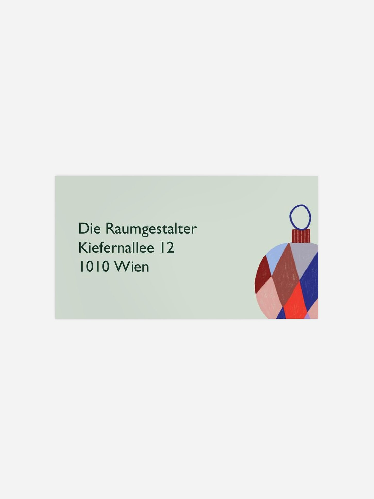 Empfängeraufkleber geschäftl. Weihnachten Bunte Kugeln