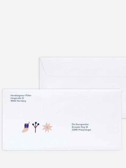 Bedruckte Umschläge geschäftl. Weihnachten Winter Symbols