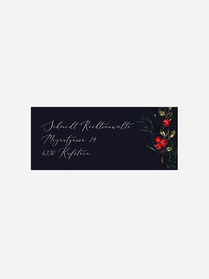 Absenderaufkleber geschäftl. Weihnachten Classic Wreath