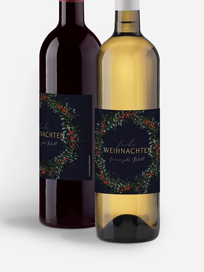 Flaschenetikett geschäftlich Classic Wreath