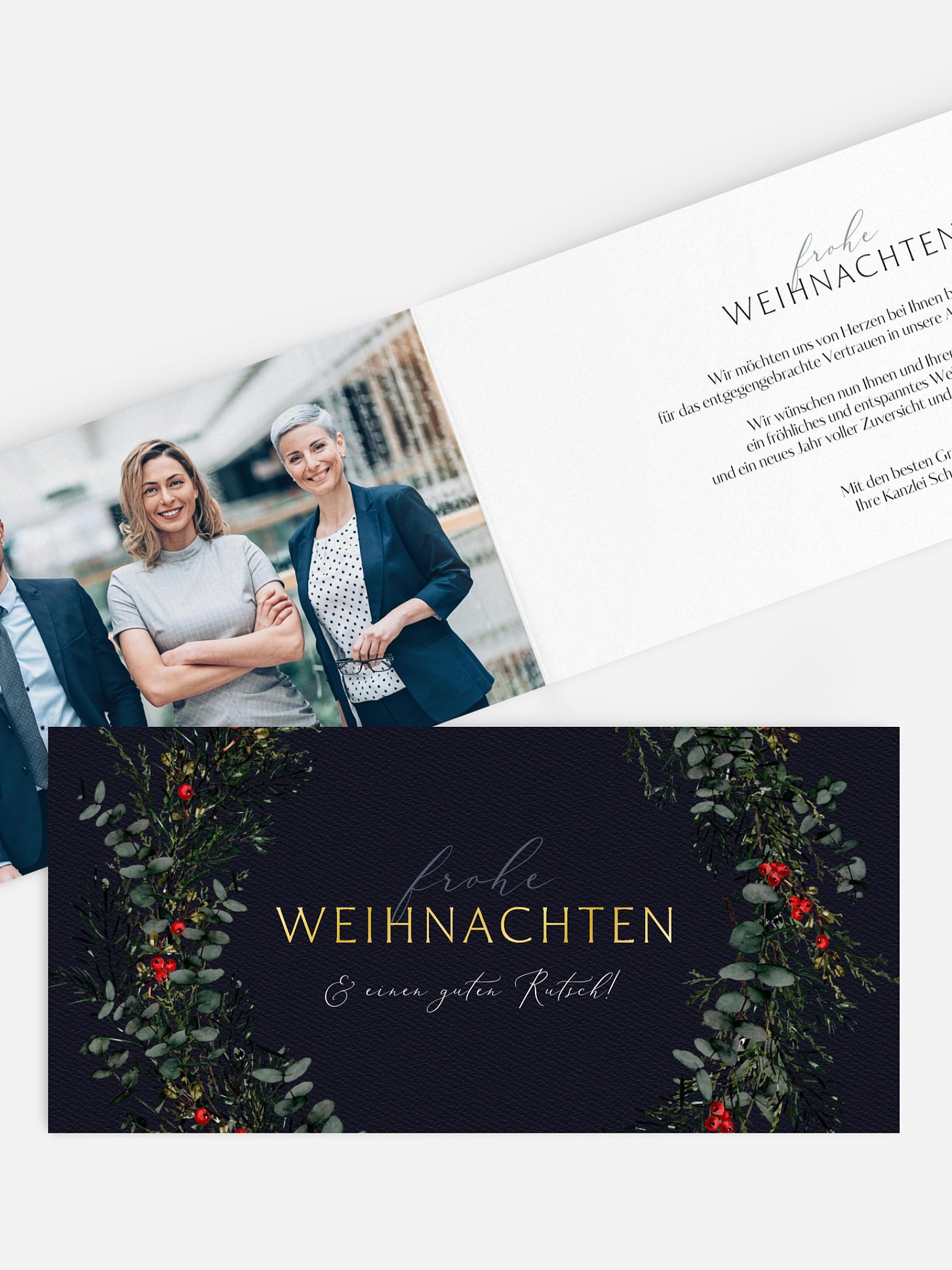 Geschäftliche Weihnachtskarte Classic Wreath