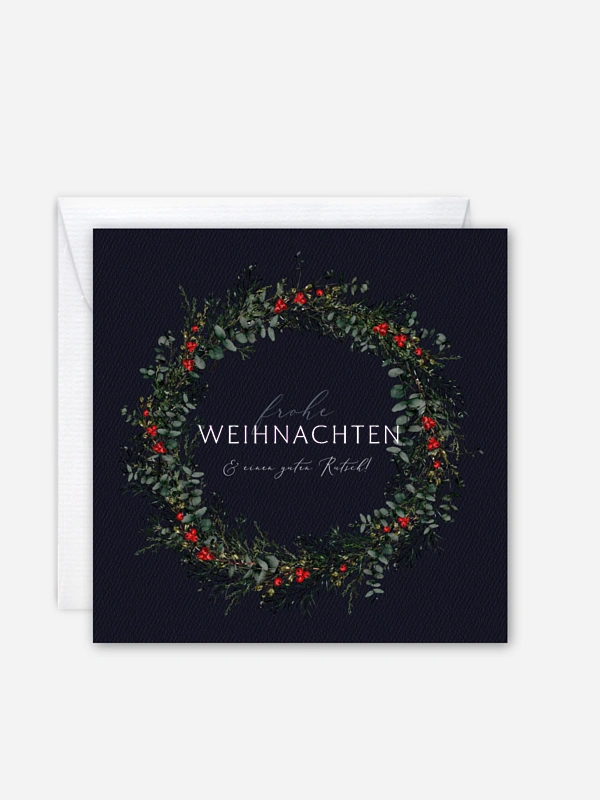 Geschäftliche Weihnachtskarte Classic Wreath
