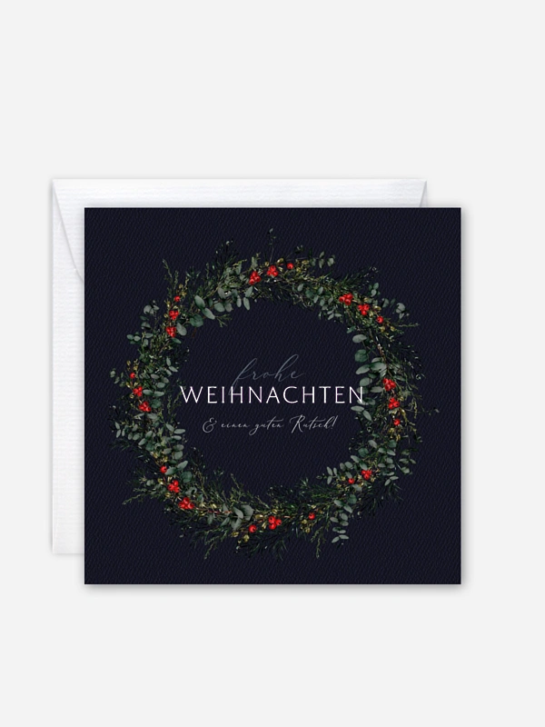 Geschäftliche Weihnachtskarte Classic Wreath