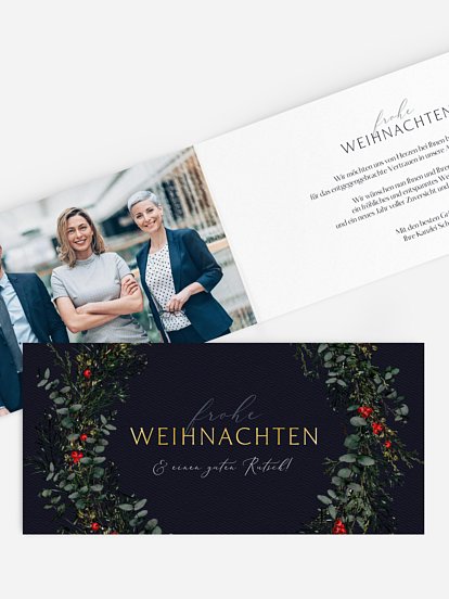 Geschäftliche Weihnachtskarte Classic Wreath
