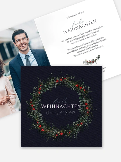 Geschäftliche Weihnachtskarte Classic Wreath