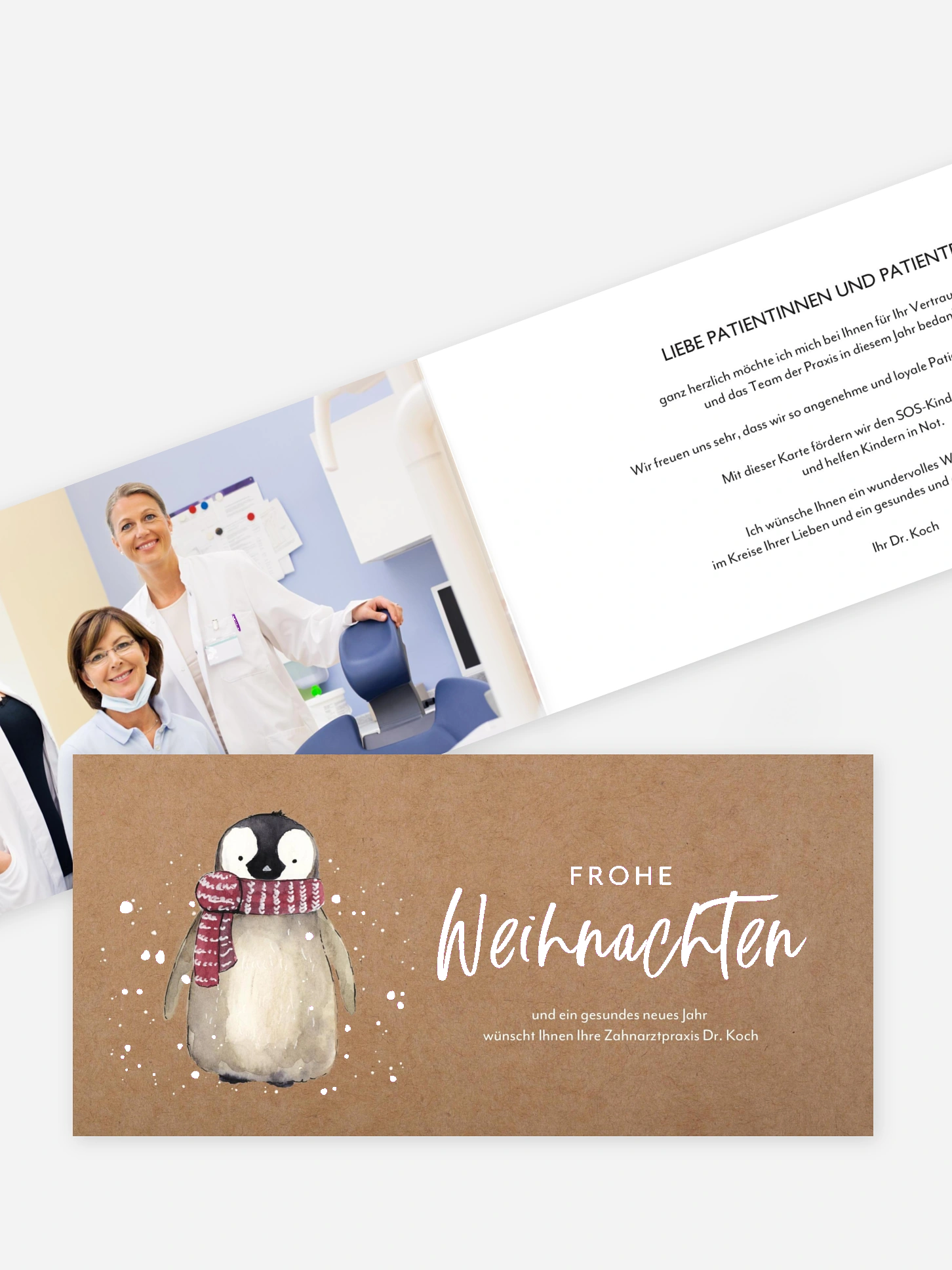 Spendenkarten Geschäftlich Pinguin