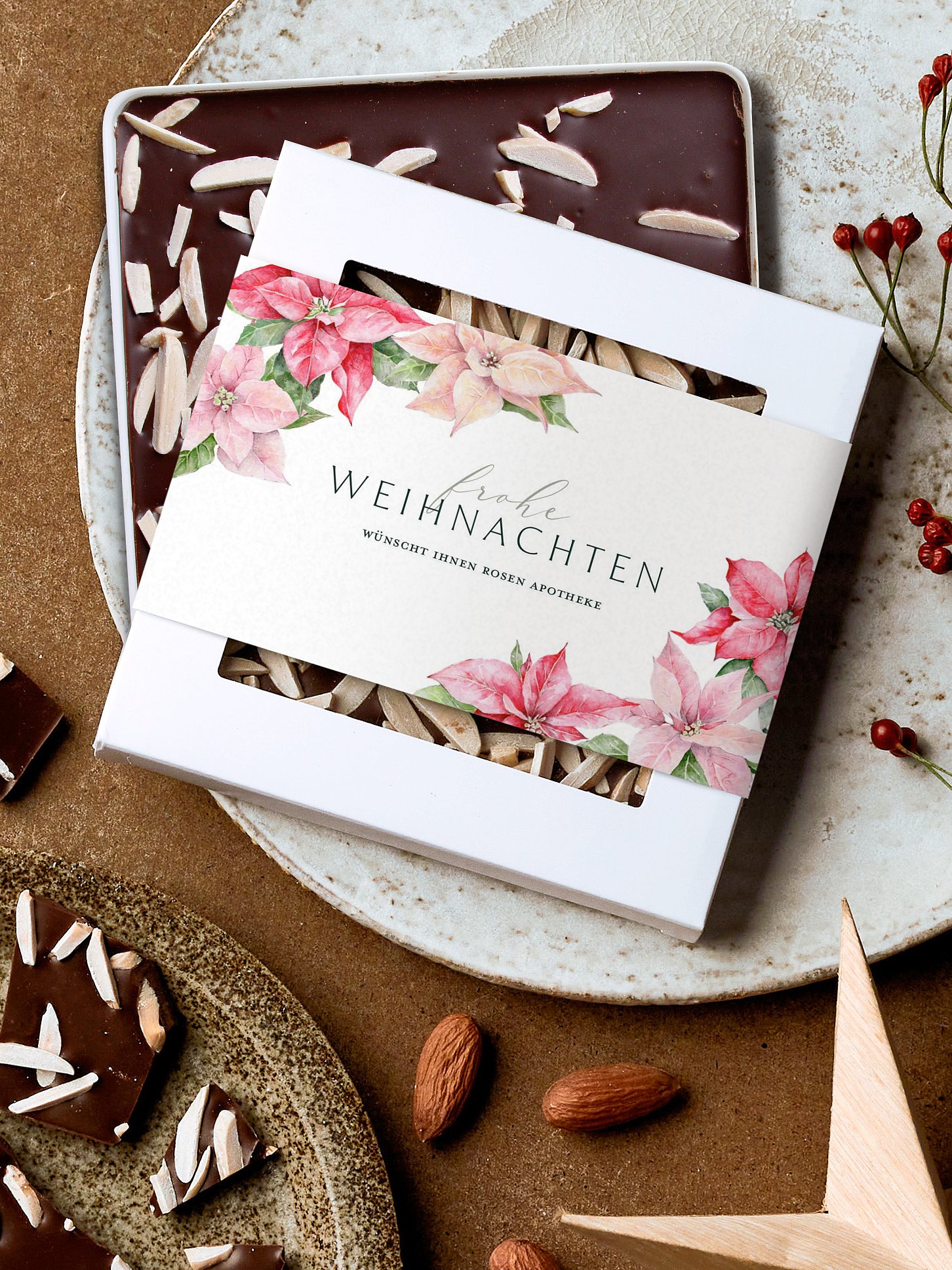 Schokobox geschäftlich Weihnachtsblumen