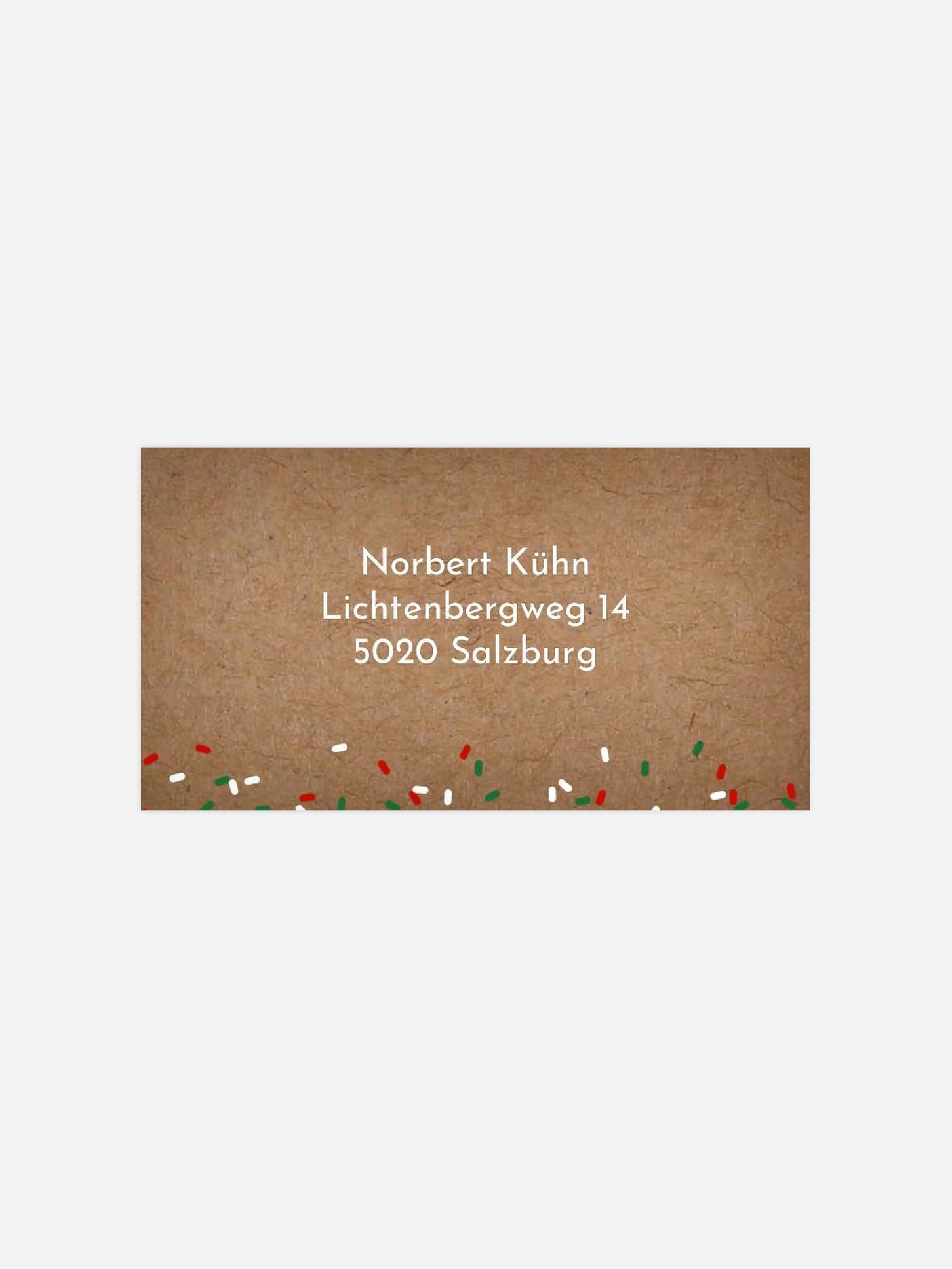 Empfängeraufkleber geschäftl. Weihnachten Sweet Christmas