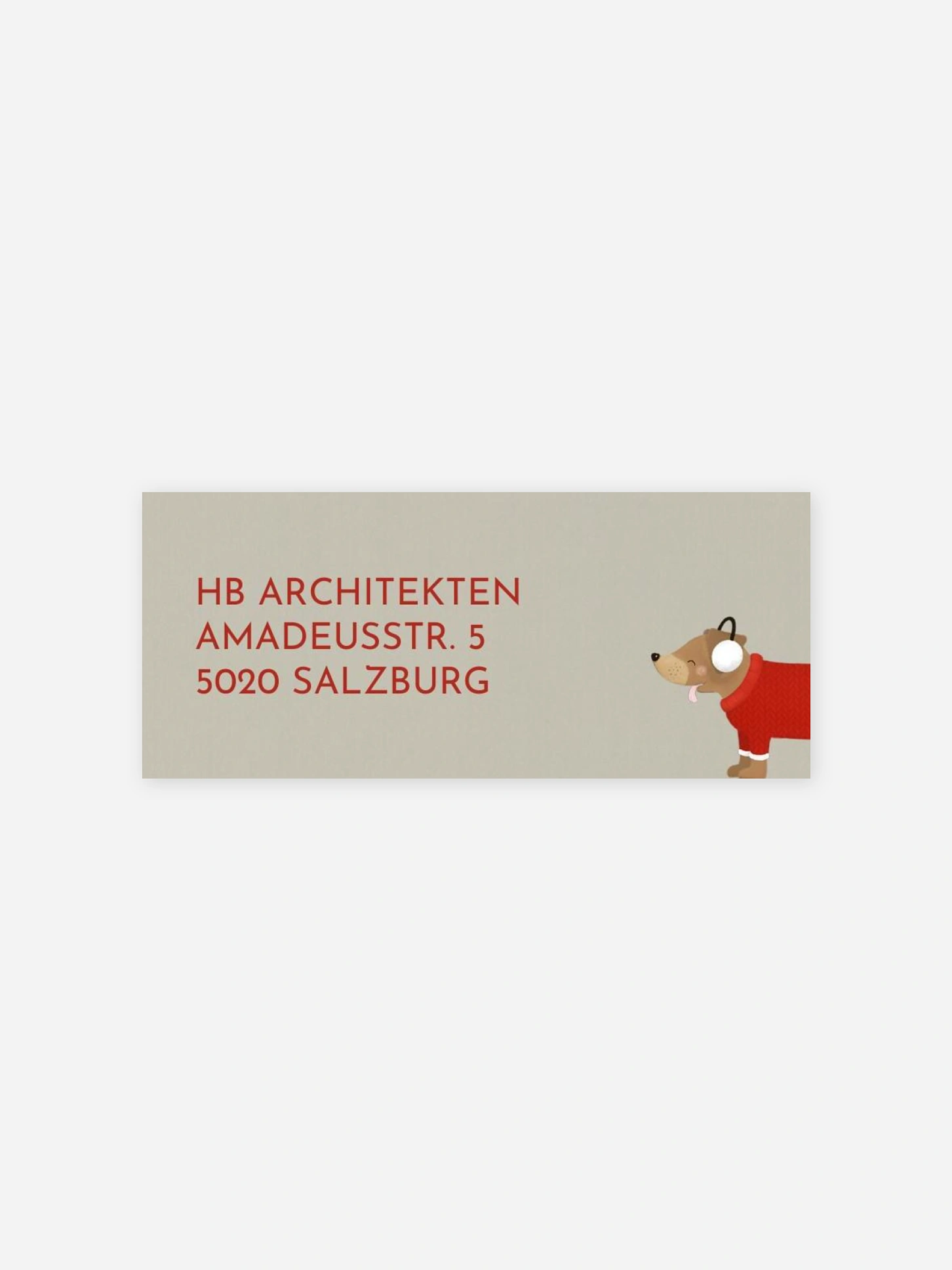 Absenderaufkleber geschäftl. Weihnachten Weihnachtsdackel
