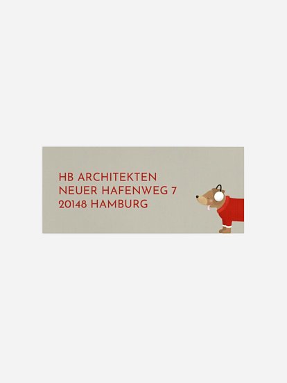 Absenderaufkleber geschäftl. Weihnachten Weihnachtsdackel