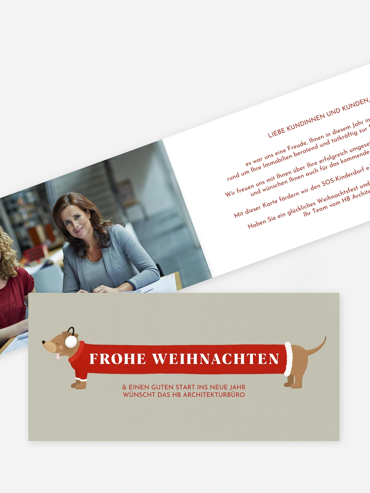 Spendenkarten Geschäftlich Weihnachtsdackel