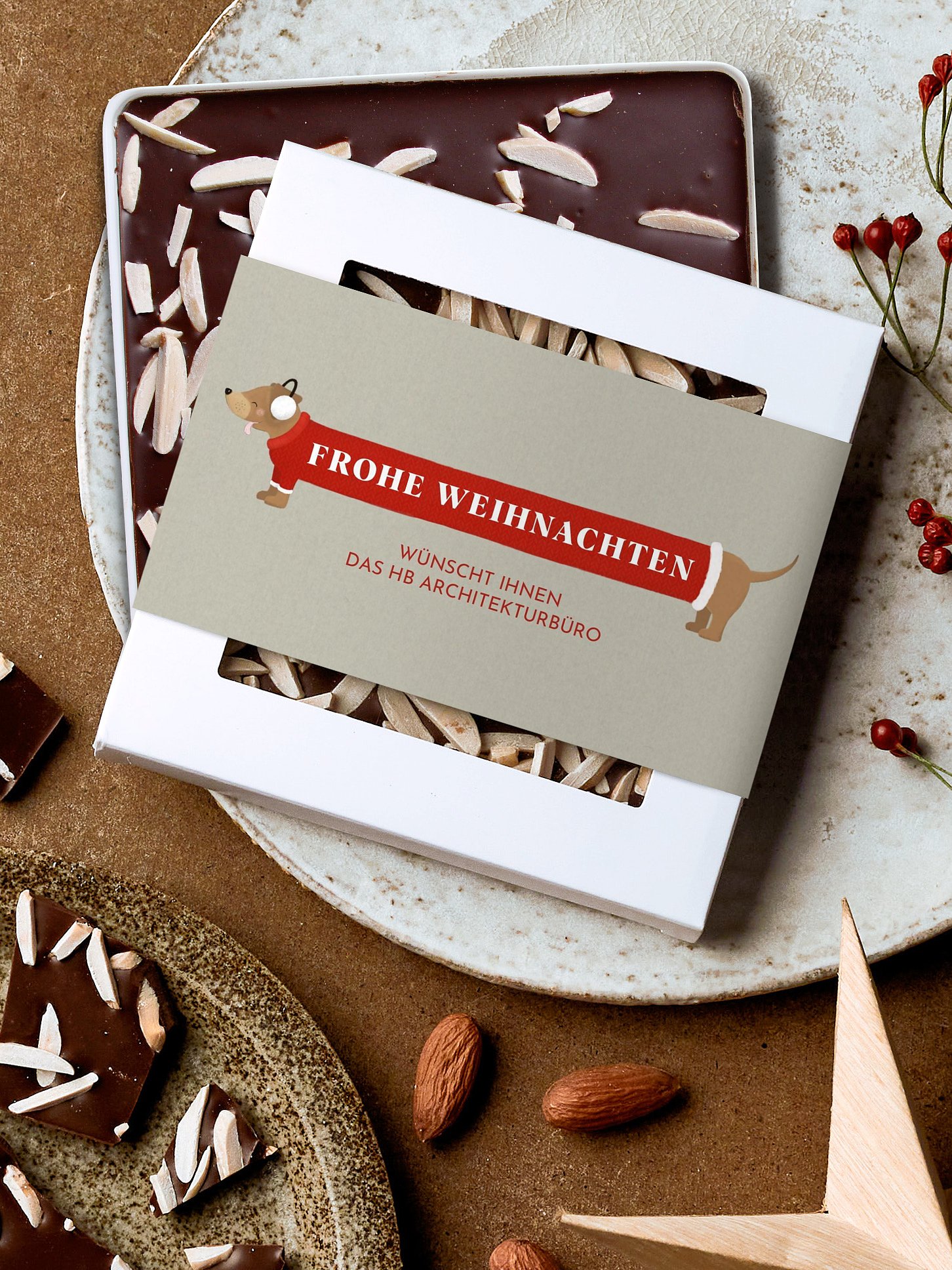 Schokobox geschäftlich Weihnachtsdackel