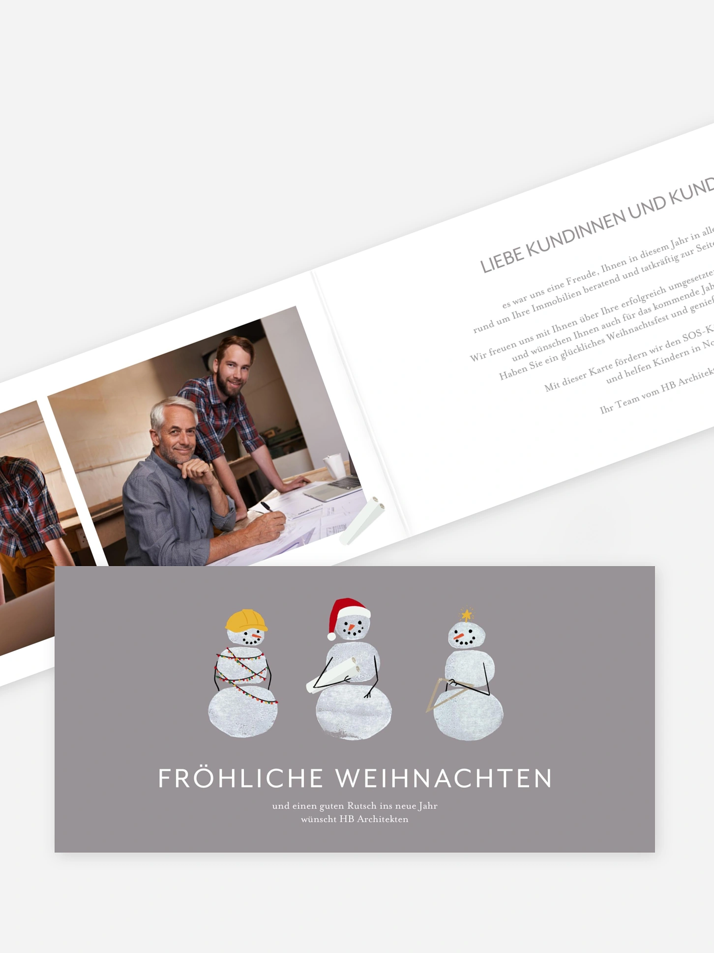 Spendenkarten Geschäftlich Schneemannbau