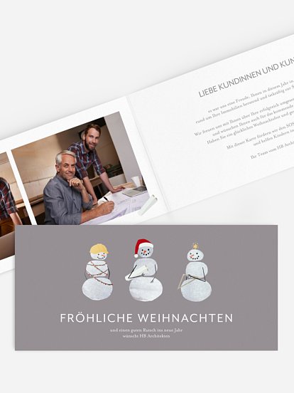 Spendenkarten Geschäftlich Schneemannbau