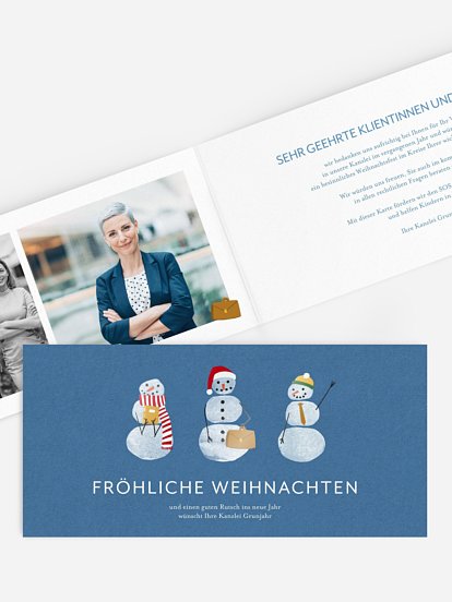 Spendenkarten Geschäftlich Schneemänner