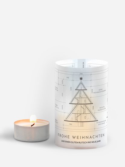 Windlicht Weihnachten Golden Lines