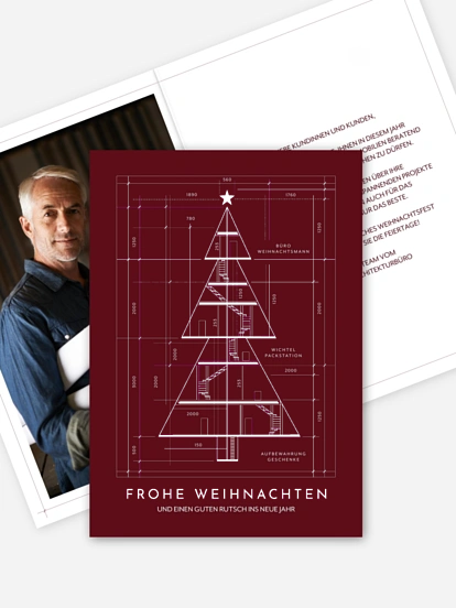 Geschäftliche Weihnachtskarte Golden Lines