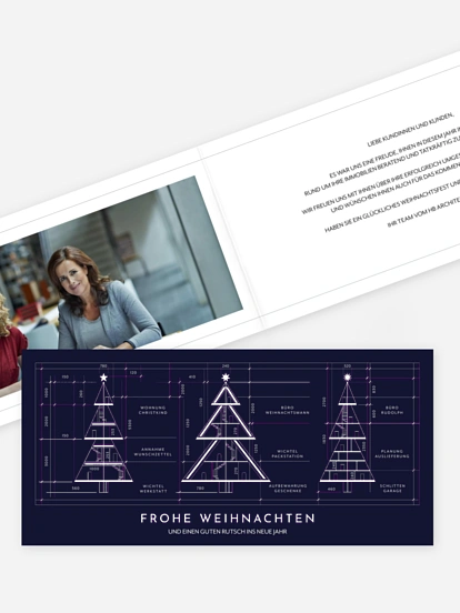 Geschäftliche Weihnachtskarte Golden Lines