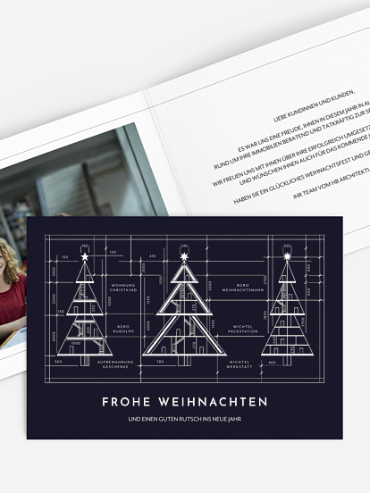 Geschäftliche Weihnachtskarte Golden Lines