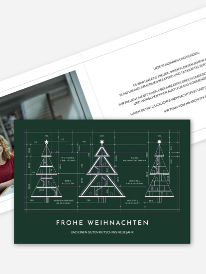 Geschäftliche Weihnachtskarte Golden Lines