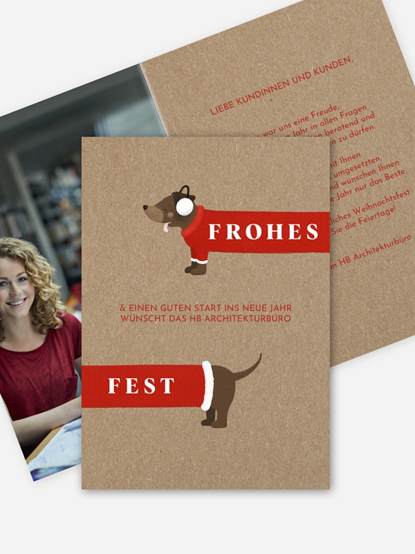 Weihnachtsdackel Kraftpapier