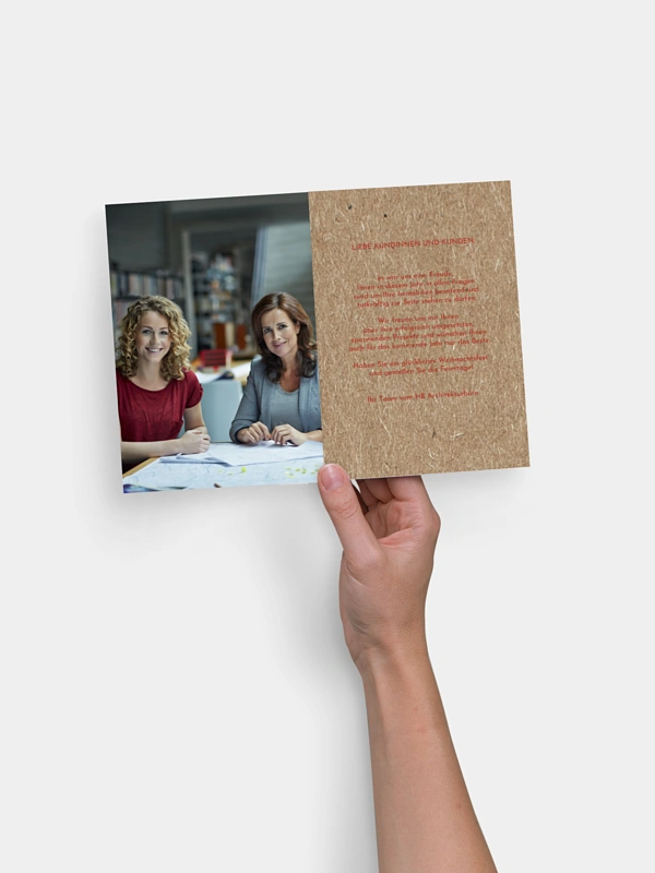Geschäftliche Weihnachtskarte Weihnachtsdackel Kraftpapier