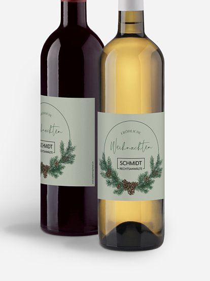 Flaschenetikett geschäftlich Goldener Advent